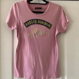 Trunk Harley Davidson sz L Swarovski crystal tee